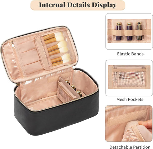OCHEAL Makeup Bag, Travel Makeup Bag Organizer Waterproof Cosmetics Make Up Bag,Toiletry Bag for Women,Large Capacity for Girls Daily Use Dorm Roo...