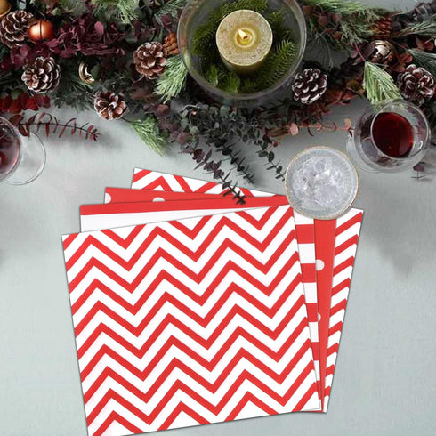Disposable 2-ply Party Napkins, Striped Chevron Polka Dot Paper Napkins for Birthday, Christmas or Anniversary Celebration Beverage Napkins 60-Cou...