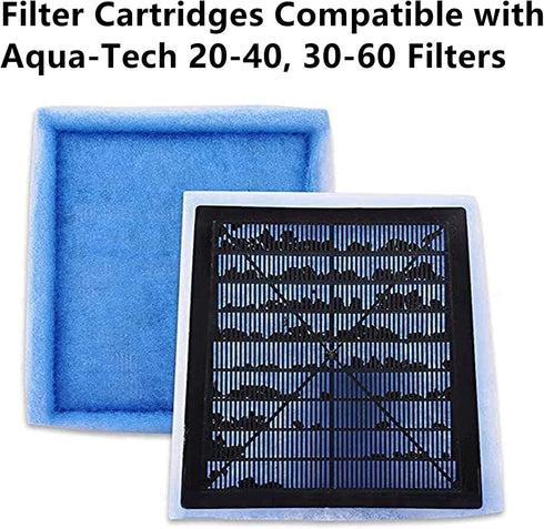 6 Pcs Aquarium Filter Cartridge Compatible for Aqua-Tech 20-40/30-60 Power Filters,Replacement for AquaTech EZ-Change #3...
