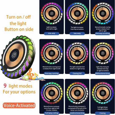 Magnetic Wireless Car Charger, for Magsafe Car Mount Charger with Rhythm Light Fast Charging Phone Holder for iPhone 14 13 12 Pro Max Plus Mini Se...