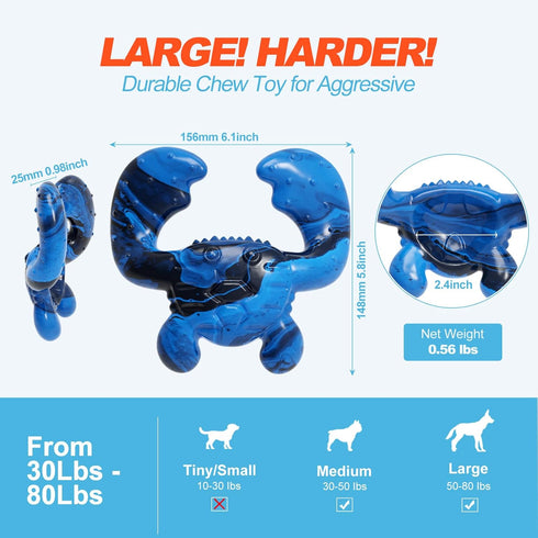 Dog Chew Toys for Aggressive chewers - Tough Dog Toys for Large Medium Breed, Dog Teething Toys to Keep Them Busy, Durable Nylon Bone for Boredom,...