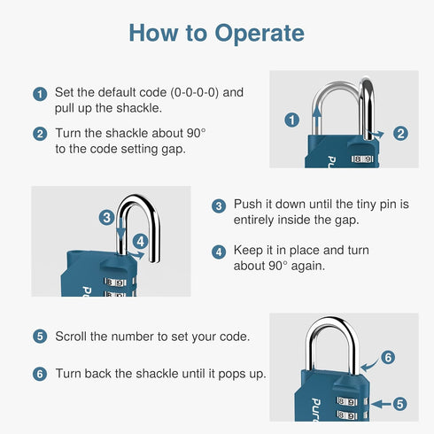 Puroma 2 Pack Combination Lock 4 Digit Locker Lock Outdoor Waterproof Padlock for School Gym Locker, Sports Locker, Fence, Toolbox, Gate, Case, Ha...