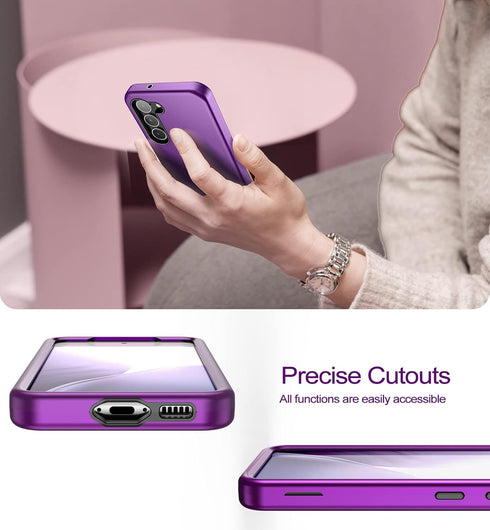 WeLoveCase Galaxy S23 5G 3-in-1 Heavy Duty Protection, Hybrid Shockproof TPU Bumper, Full Body Protective Cover - 6.1 Inch, Purple...