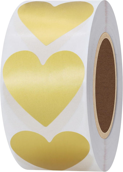 Hybsk 1000pcs Gold Heart Stickers 30mm Love Labels for Crafting Scrapbooking (Gold)...