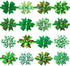 32pcs St. Patrick's Day Dog Collar Bows Ties, Bulk Clover Lucky Pattern Dog Grooming Bowties and Neckties, Adjustable Holiday Green Basic Dog Coll...