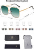 SOJOS Trendy Aviator Sunglasses Womens Oversized Retro Rhinestone Double Bridge Square Women Shades SJ1195...