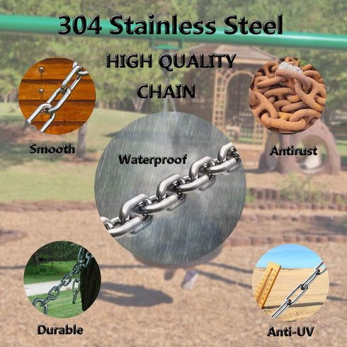 Stainless Steel Link Chain, 304 Stainless Steel Link Proof Coil Chain Heavy Duty Chains Hanging Safety Chain for Swing Plants Anti-Theft...