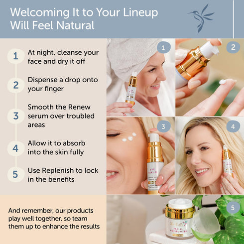 Renew Vegan Under Eye Serum for Dark Circles and Puffiness - Aging Skin Serum for Eye Bags, Fine Lines, Wrinkles, Crows Feet with Borage and Primr...