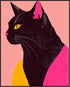 Posterizer 1 pcs-cute colorful art for cat lovers-Abstract & Modern Art-Art for Animal Lovers-Gift for Men Women Entrepreneur Teens - UNFRAMED Wal...