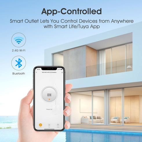 YIFAN Smart Plug 15A, Smart Home WiFi Outlet with USB C Port, C Smart Series Tuya Smart Outlet with RF433/APP Remote Control, Compatible with Alex...