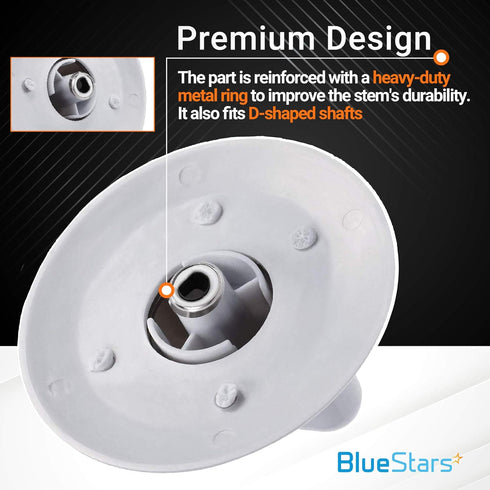 (2023 Update) WE1M654 Dryer Timer Knob with Reinforced Metal Ring Replacement Part by BlueStars - Exact Fit For GE & Hotpoint Dryers - Replaces AP3995098 WE01M0443 WE1M443 1264290 - PACK OF 2