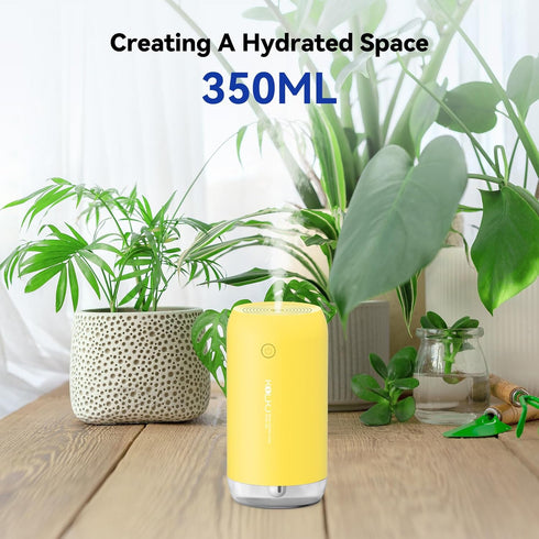 Portable Mini Humidifier, Small Cool Mist Humidifiers 350ml Quiet USB Personal Desktop Air Humidifier for Bedroom Home Plants Car Baby indoor Offi...