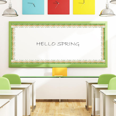 69Ft Spring Daisy Bulletin Board Border White Floral Flower Self-Adhesive Border Trim for School Classroom Chalkboard Office Party Decoration...