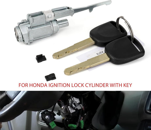 Ignition Switch Lock Cylinder w/ 2 Keys Compatible with Honda Accord Civic Crosstour CR-V CR-Z Element Fit Insight Odyssey S2000 Acura MDX RDX TL ...