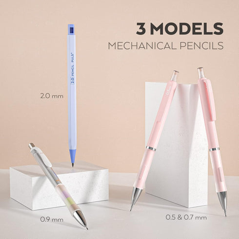 Nicpro 31PCS Pastel Mechanical Pencil Set in Case, Cute Art Pencils Bulk 0.5 & 0.7 & 0.9 mm & 2mm Graphite Lead Holder, (2B HB) Lead Refills, Eras...