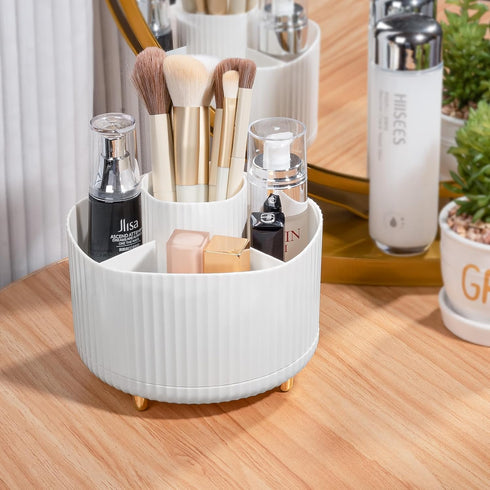 Anyoifax 360° Rotating Makeup Brush Holder Organizer, Make up Brushes Cup for Vanity, 5 Slot Spinning Makeup Organizers for Cosmetics, Lipstick, P...