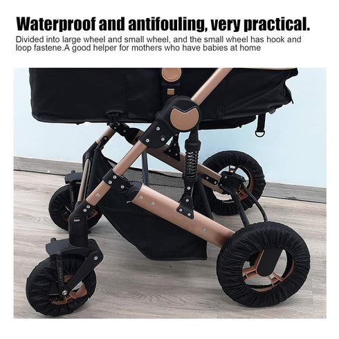 4Pcs Baby Stroller Wheel Cover,Dustproof Kid Baby Wheelchair Protector aby Stroller Wheel Protection Covers Pushchair Wheel Cover Stroller Accesso...