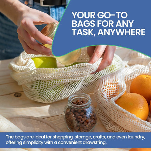Mesh Produce Bags |Cotton Mesh Bags for Vegetables| Reusable Produce Bags Onion Storage Bags | Mesh Grocery Bag Vegetable Bag Fruit bag Food Bag| ...