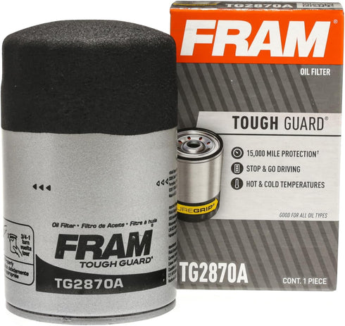 FRAM Tough Guard Replacement Oil Filter TG2870A, Designed for Interval Full-Flow Changes Lasting Up to 15K Miles...