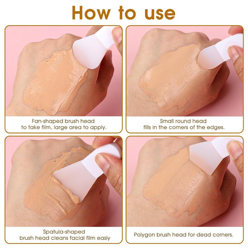 4pcs Silicone Makeup Applicator, Face Mask Cosmetic Spatula, Skincare Face Lotion Cream Applicator, Mask Applicator Tool, Clay Mask Brushes, Mini ...