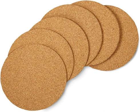 Hygloss Products Natural Cork Coasters - Eco Friendly Absorbent Rounds for Drinks, Trivets, and DIY Crafts, 3mm, 6 inch, Set of 24...
