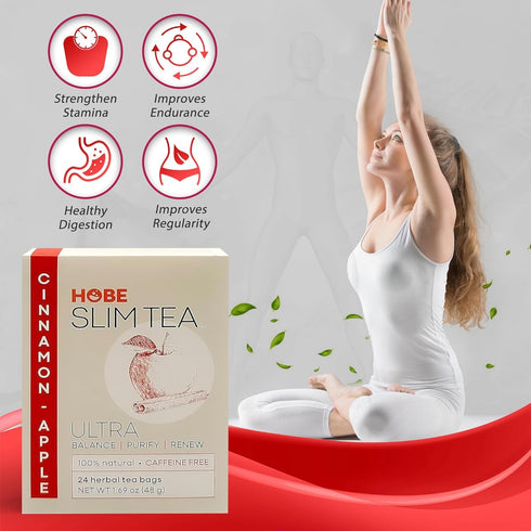 Ultra Slim Tea, Cinnamon Apple, Tea Bags, 24 Count Box, 1.69 Oz...