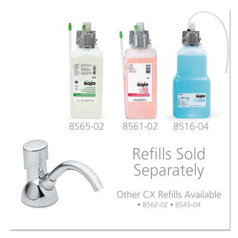 GOJO CX Counter-Mount Push-Style Soap Dispenser, Chrome, for GOJO Foam Hand Soap Refills (Pack of 1) - 8500-01...