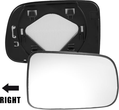 X AUTOHAUX Car Rearview Right Passenger Side Heated Mirror Glass Replacement W/Backing Plate for Honda CR-V 1997 1998 1999 2000 2001 2002 2003 200...