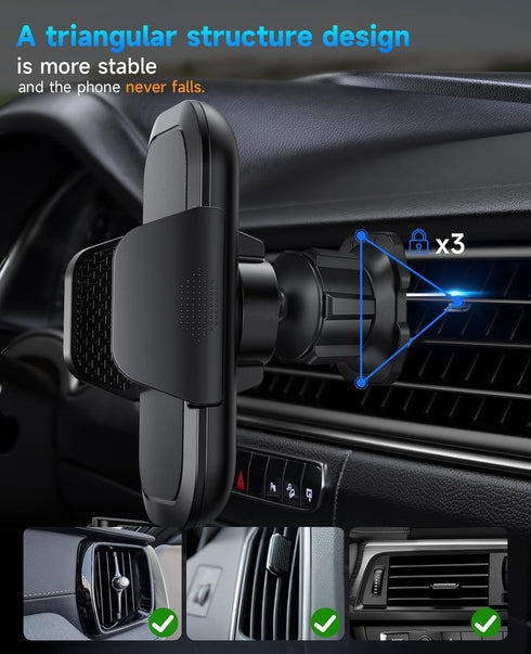 Phone Holder Car,Upgraded Metal Hook Clip Car Phone Holder for Car Vent,Thick Cases Friendly Cell Phone Holder Car,Suitable for Most Smartphones D...