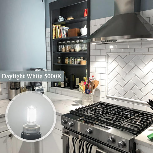 DiCUNO E17 LED Bulb Under Microwave Oven Lights, Daylight White 5000K, 3W (40W Halogen Replacement) 400LM 120V E17 Intermediate Base Light Bulb fo...