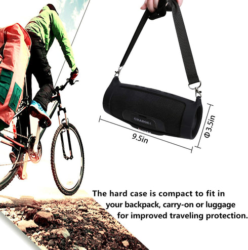 LTGEM Silicone Case Cover for JBL Charge 4 Speaker,Travel Protective Carrying Gel Soft Skin, Waterproof Rubber Pouch with Shoulder Strap(Black)...