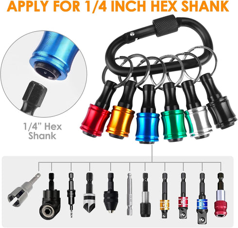Stocking Stuffers for Men Adults Bit Holder Tools Gifts for Men Gifts Christmas 1/4 Hex Shank Socket Screwdriver Drill Bit Holder Keychain Impact ...