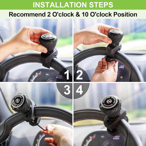 Spurtar Steering Wheel Knob, Universal Car Suicide Knob Power Handle Spinner Fit for Steering Wheel, Cars, Semi Truck, Forklifts, Tractors, Boat, ...