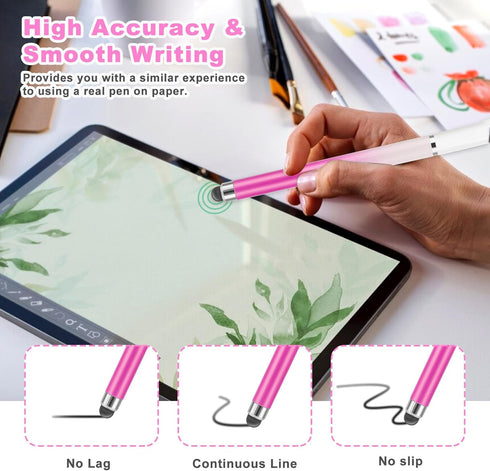 Dual-end Stylus Pens for Touch Screens, High Sensitivity Silicone Gel Stylus Pen 2-in-1 Stylus Pen Compatible for Smartphone and Tablets All Unive...