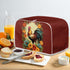 Chicken Sunflower Toaster Cover 2 Slice Wide Slot Small Appliance Covers Machine Washable Kitchen Decor Accessories Toaster Oven Cover Retro Roost...