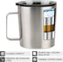 12 oz Insulated Coffee Mug with Lid, Stainless Steel, Double Wall Vacuum Insulated Travel Mug Coffee Cup with Handle, Stainless Steel/Silver (803-...