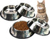 Fhiny 4Pcs Stainless Steel Dog Cat Bowl with Rubber Base Pet Food and Water Feeder Bowls Stackable Non-Slip Dish Plate for Small Medium Animals Pu...