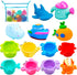INNOCHEER Baby Bath Toys for Water Table, Toddler Water Toys with Mold Free Bath Toys Stacking Cups, Quick Dry Organizer Net, 13 Pcs Water Table T...