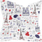 Square Scarf Paris Eiffel Tower Silk Feeling Bandanas Head Scarfs Hair Wraping Neckerchief for Women 23.6 Inch...