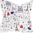 Square Scarf Paris Eiffel Tower Silk Feeling Bandanas Head Scarfs Hair Wraping Neckerchief for Women 23.6 Inch...
