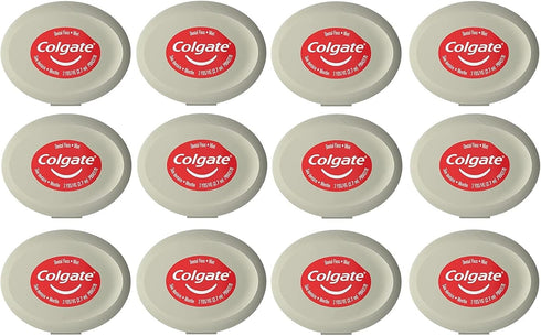 Colgate Total Dental Floss, Mint Flavor, Small Travel Size 3 Yards (2.7 Meters) - Pack of 12...