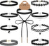 Outee 9 Pcs Choker Set Black Chokers Necklaces for Women Black Velvet Choker Necklaces for Teen Girls Henna Tattoo Ribbon Chokers for Women...