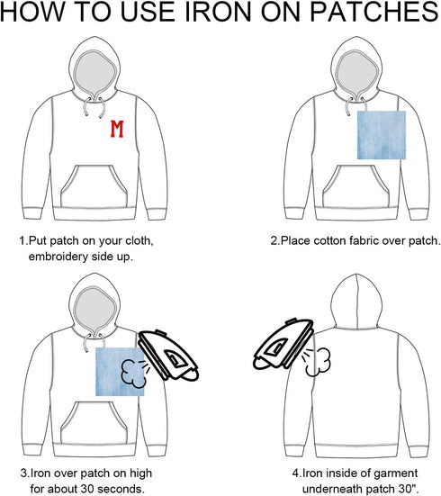 104 Pcs Iron on Letter Alphabet Fabric Patches with Ironed Adhesive Embroidered Decorate Repair A-Z Letter for Bulletin Board School T-Shirts, Jea...