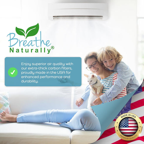 Breathe Naturally Universal Cut to Fit Carbon Activated Air Filter - Replacement Charcoal Filters - Pre Filter Carbon Sheet for Air Purifier, Vent...