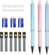 AUAUY 3 PCS Pastel Mechanical Pencil Set, 0.7 mm Cute Candy Colors Mechanical Pencil with 6 Tubes HB Lead Refills, 3 PCS Erasers and 24 PCS Eraser...