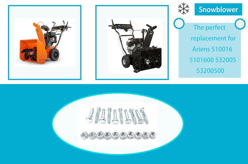 Shear pin and nut Set of 10, Suitable for Ariens 532005 53200500 510016 51001600, Compatible with Ariens Classic 24E, Compact 20, Compact 24, Comp...