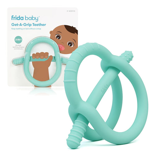 Frida Baby Get-A-Grip BabyTeether for Teething Relief | 100% Food-Grade Silicone Teething Toys for Baby 0-6, 12, 18 Months Infant, BPA-Free, PVC-F...