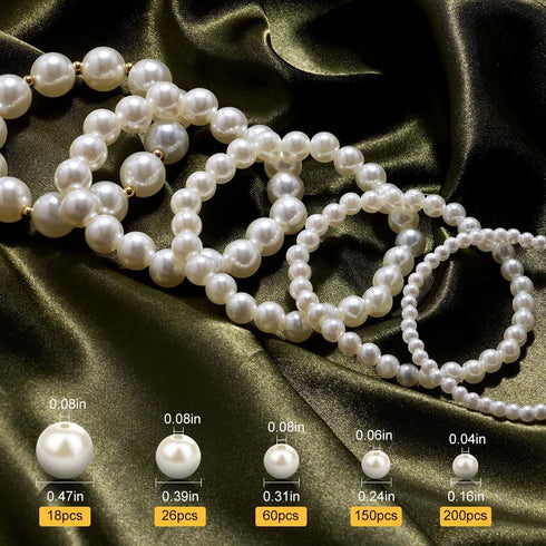 TsMADDTs Pearl Beads for Bracelets, Bracelets Making Kit with Pearl Beads for Jewelry Making Gold Spacer Beads for Adults Girls DIY Friendship Bra...
