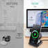 ORIA Wireless Charger, 3 in 1 Foldable Wireless Charging Stand, 15W Fast Wireless Charger, Compatible for iOS Phone 11/12/13/14/Pro/Max/i Watch/Ea...