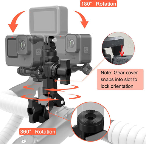 Bike Motorcycle Handlebar Action Camera Mount Holder for Gopro Insta360 AKASO Mevo Start DJI Action cameras, Super Clamp Bracket with Magic Arm 1/...